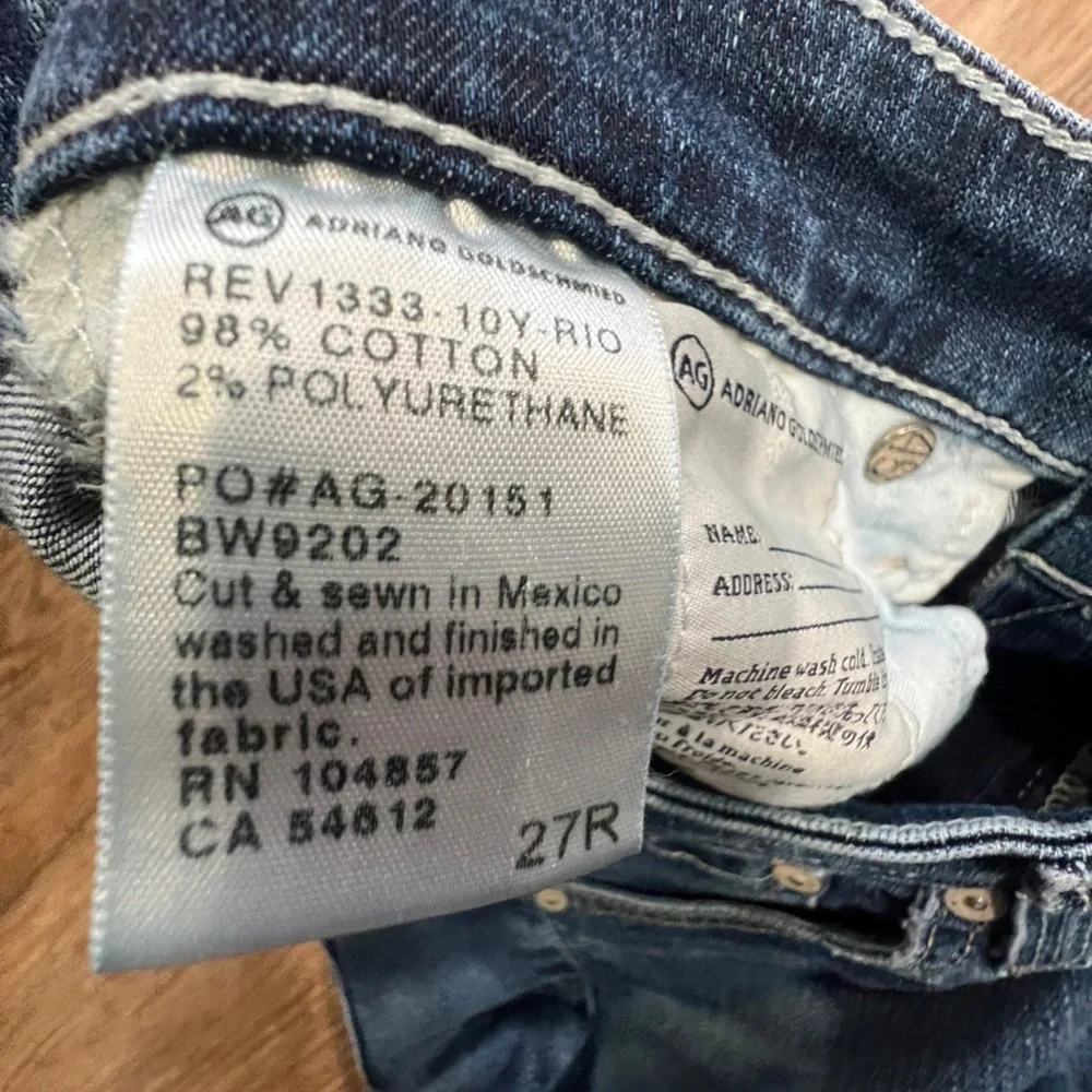 AG Adriano Goldschmied The Stilt Roll Up Cigarette Roll Up Cuffed Hem Jeans 27 - Picture 3 of 15